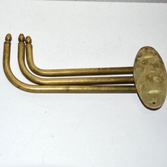 Vintage Brass 3 Arm Swivel Arms Kitchen Towels Drying Hanging Retro Decor - Picture 6 of 7